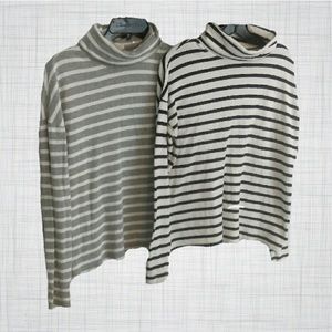 J Crew Striped Turtleneck Set